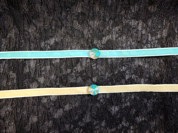 Velvet Tape with Big Aurora Rhinestone Choker