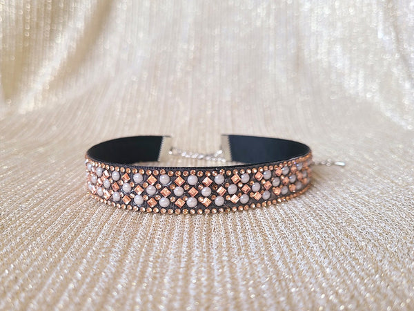 Fancy Pearl & Bling Bling Rhinestone Choker