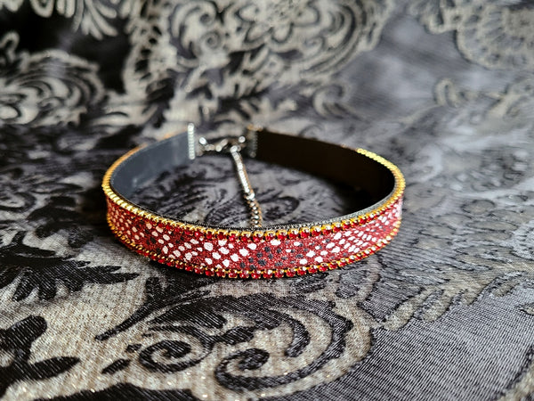 Dot pattern With Rhinestone Choker