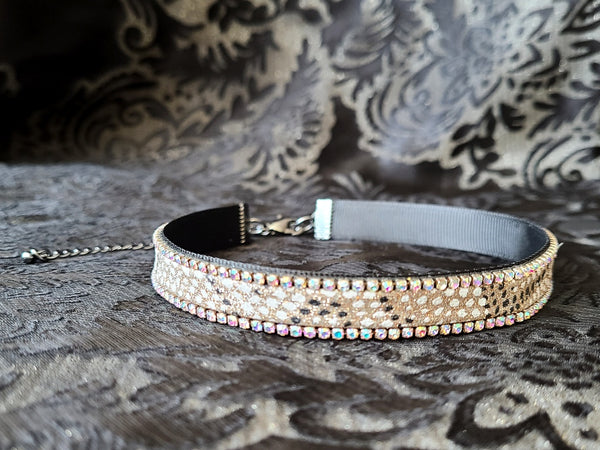 Dot pattern With Rhinestone Choker