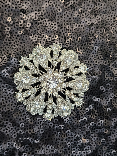 Flower Rhinestone Buckle